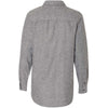 Burnside Women's Heather Grey Long Sleeve Solid Flannel Shirt