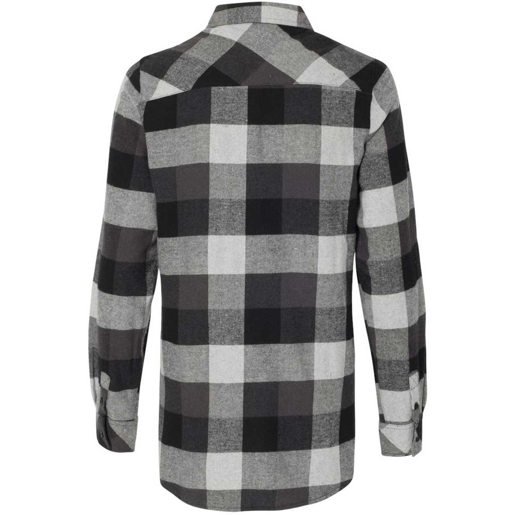 Burnside Women's Black/Grey Yarn-Dyed Long Sleeve Flannel Shirt