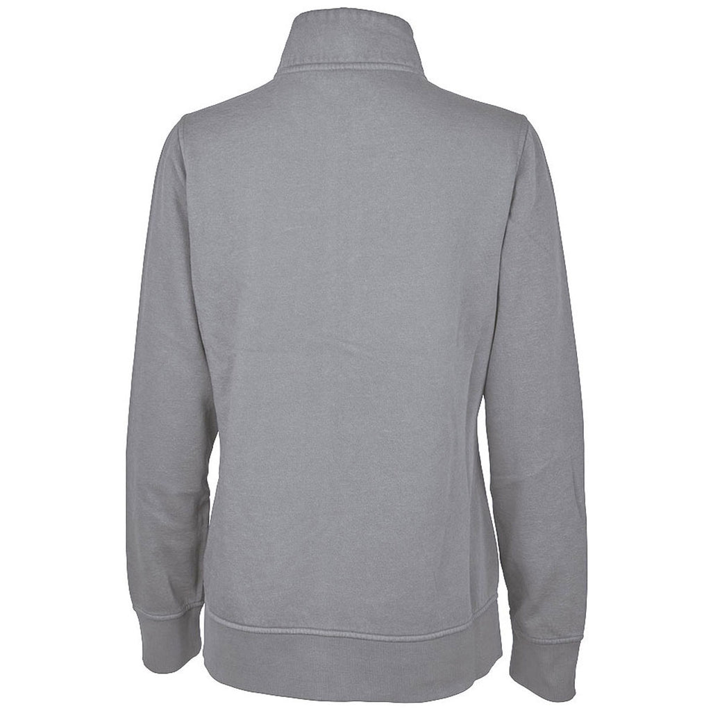 Charles River Women's Light Grey Clifton Full Zip Sweatshirt