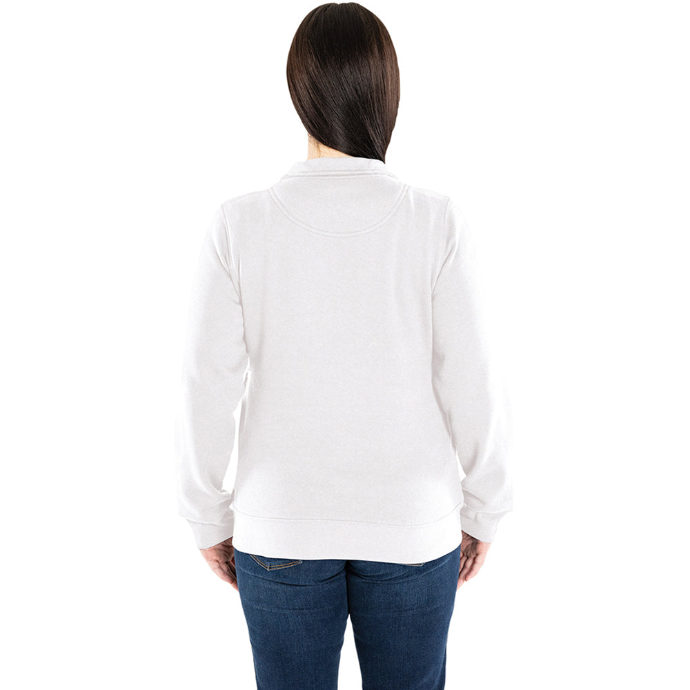 Charles River Women's White Crosswind Quarter Zip Sweatshirt