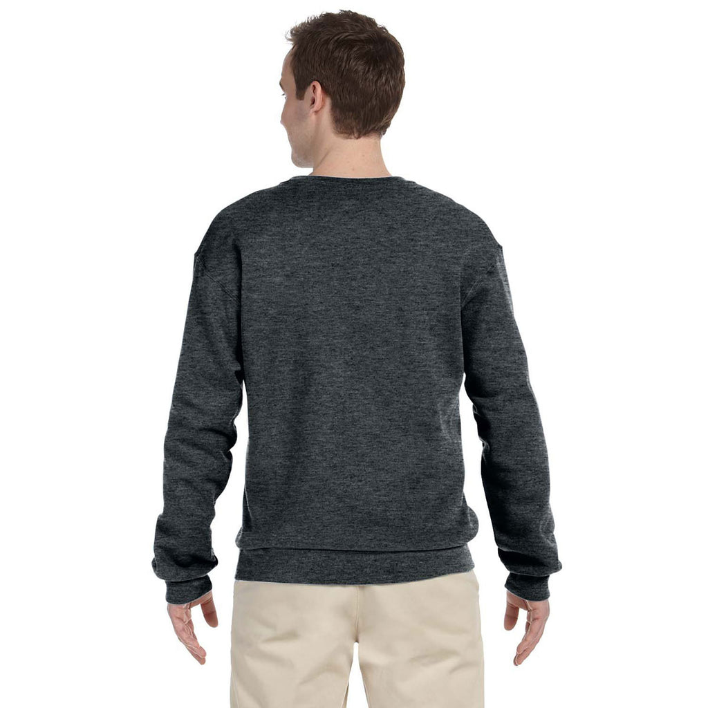 Jerzees Men's Black Heather 8 Oz. Nublend Fleece Crew