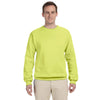 Jerzees Men's Safety Green 8 Oz. Nublend Fleece Crew