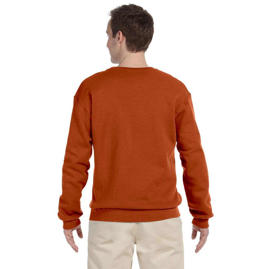 Jerzees Men's Texas Orange 8 Oz. Nublend Fleece Crew