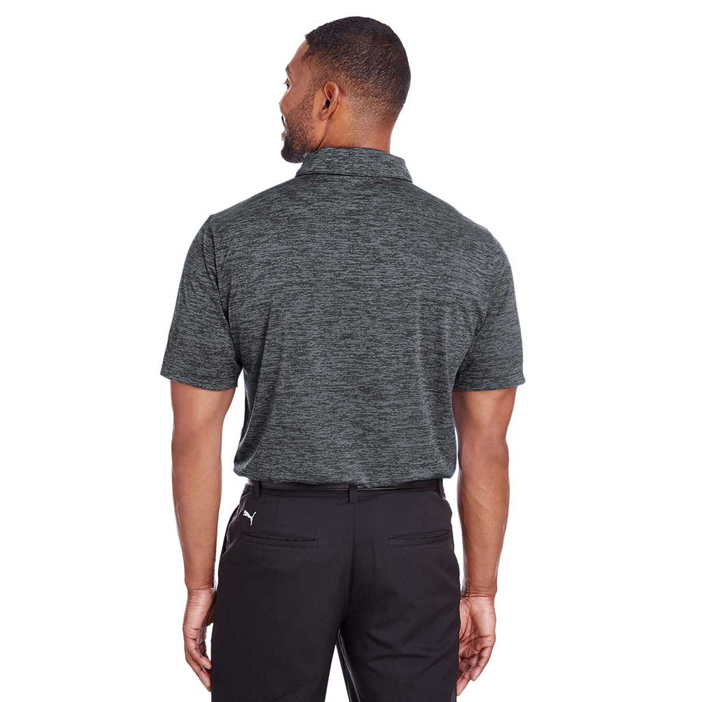 Puma Golf Men's Black Icon Heather Polo