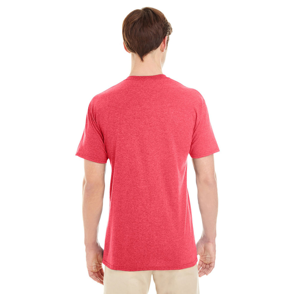 Jerzees Men's Fiery Red Heather 4.5 Oz. Tri-Blend T-Shirt