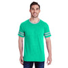 Jerzees Men's Mint Heather/Oxford 4.5 Oz. Tri-Blend Varsity Ringer T-Shirt