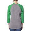 Next Level Unisex Envy/Premium Heather Triblend 3/4-Sleeve Raglan Tee