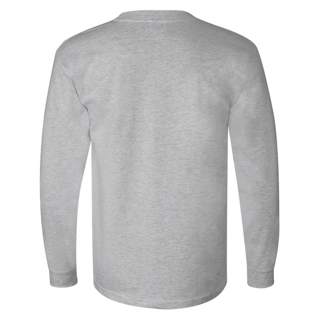 Bayside Men's Dark Ash USA-Made Long Sleeve T-Shirt