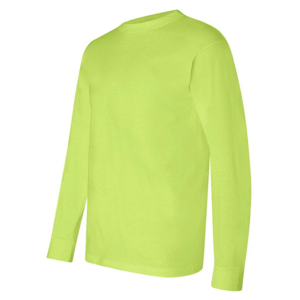 Bayside Men's Lime Green USA-Made Long Sleeve T-Shirt