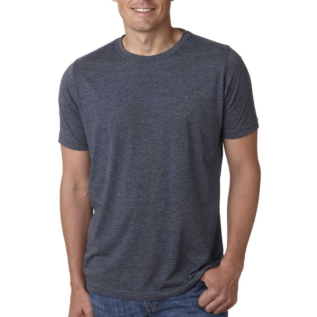 Next Level Men's Antique Denim Poly/Cotton Short-Sleeve Crew Tee