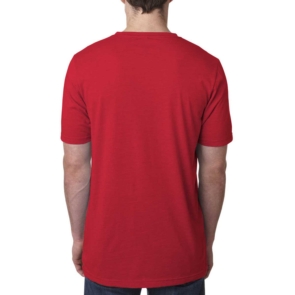 Next Level Men's Red Poly/Cotton Short-Sleeve Crew Tee