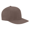 Flexfit Brown Wooly Twill Pro Baseball On-Field Shape Cap with Flat Bill