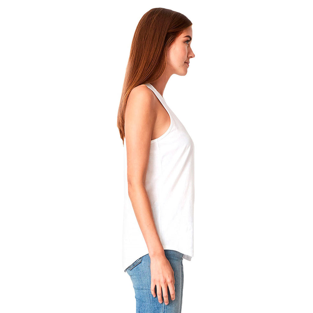 Next Level Women's White Gathered Racerback Tank