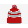 Pacific Headwear Red Loose Fit Pom-Pom Beanie