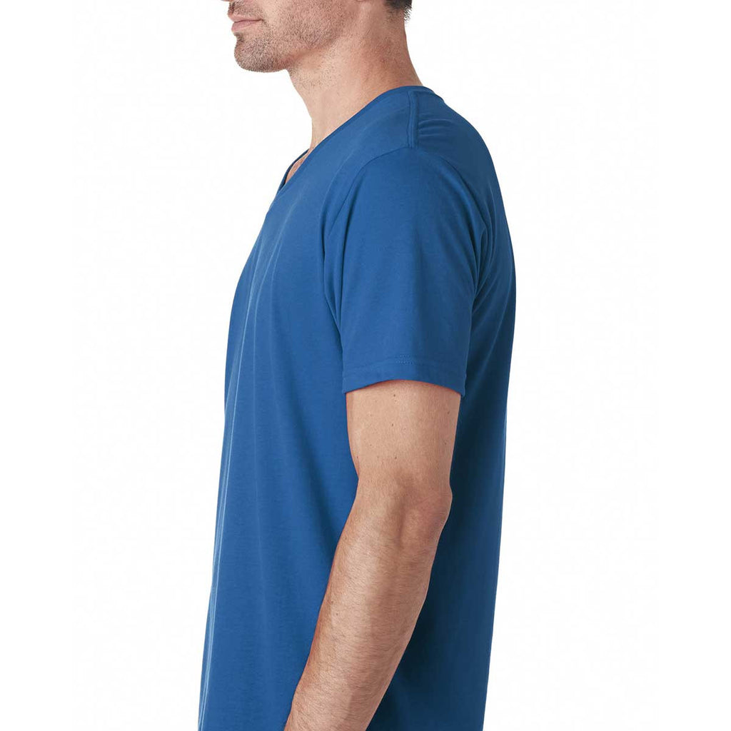 Next Level Men's Cool Blue Premium Fitted Sueded V-Neck Tee