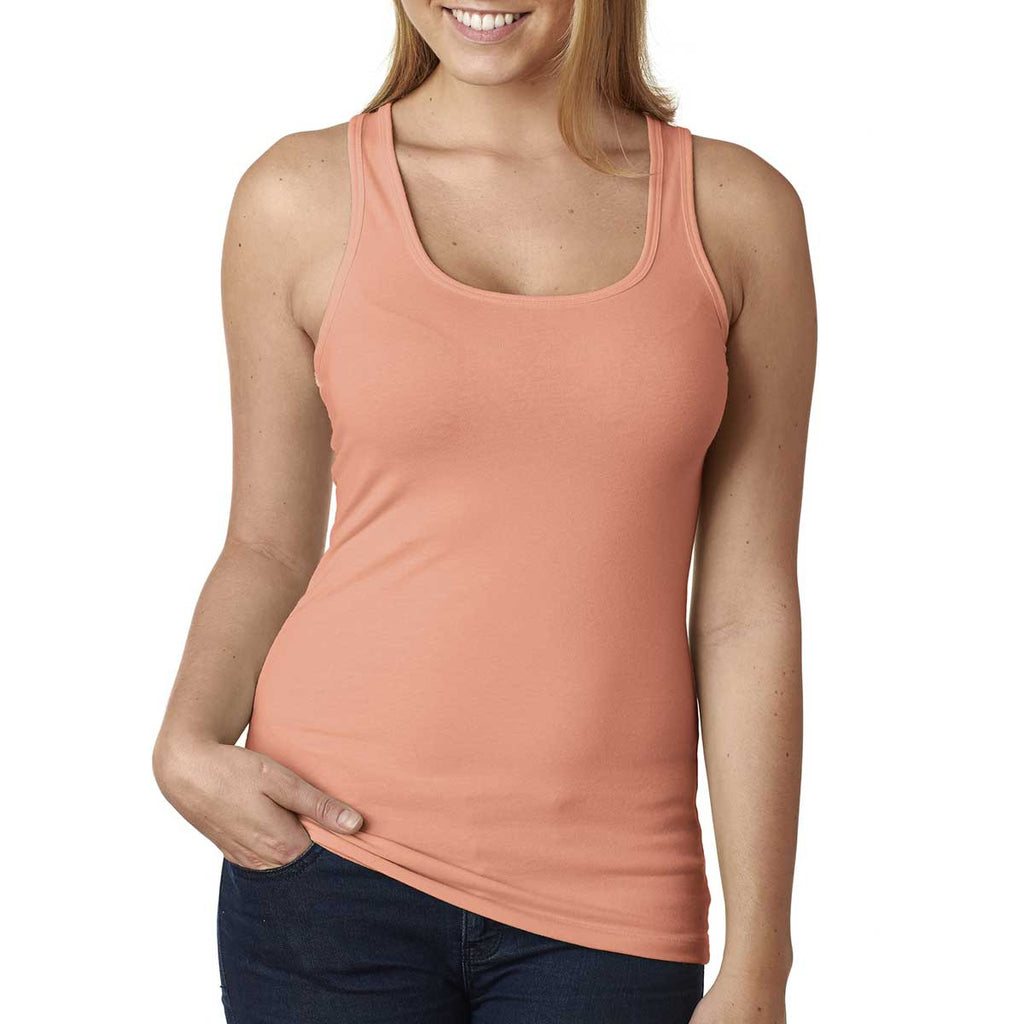 Next Level Women's Light Orange Jersey Racerback Tank