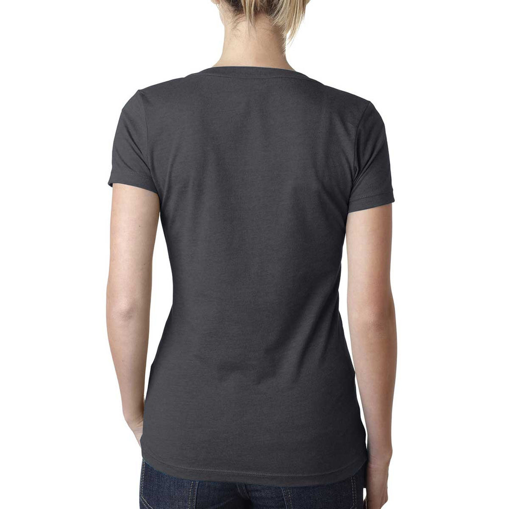 Next Level Women's Charcoal CVC Deep V Tee