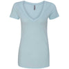 Next Level Women's Ice Blue CVC Deep V Tee