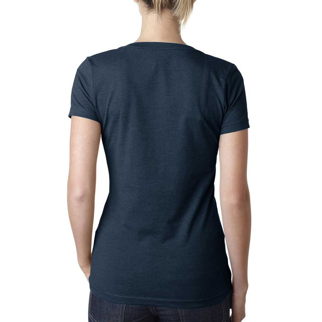 Next Level Women's Midnight Navy CVC Deep V Tee