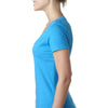 Next Level Women's Turquoise CVC Deep V Tee