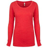 Next Level Women's Vintage Red Triblend Long-Sleeve Scoop Tee