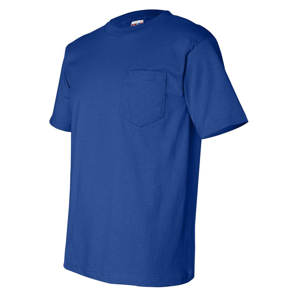 Bayside Men's Royal Blue USA-Made Short Sleeve T-Shirt with Pocket