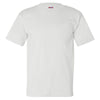 Bayside Men's White USA-Made Short Sleeve T-Shirt with Pocket