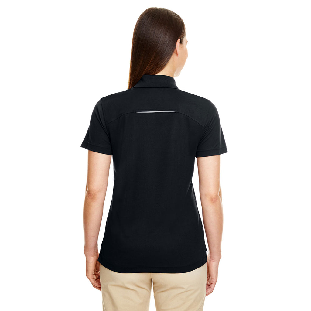 Core 365 Women's Black Radiant Performance Pique Polo