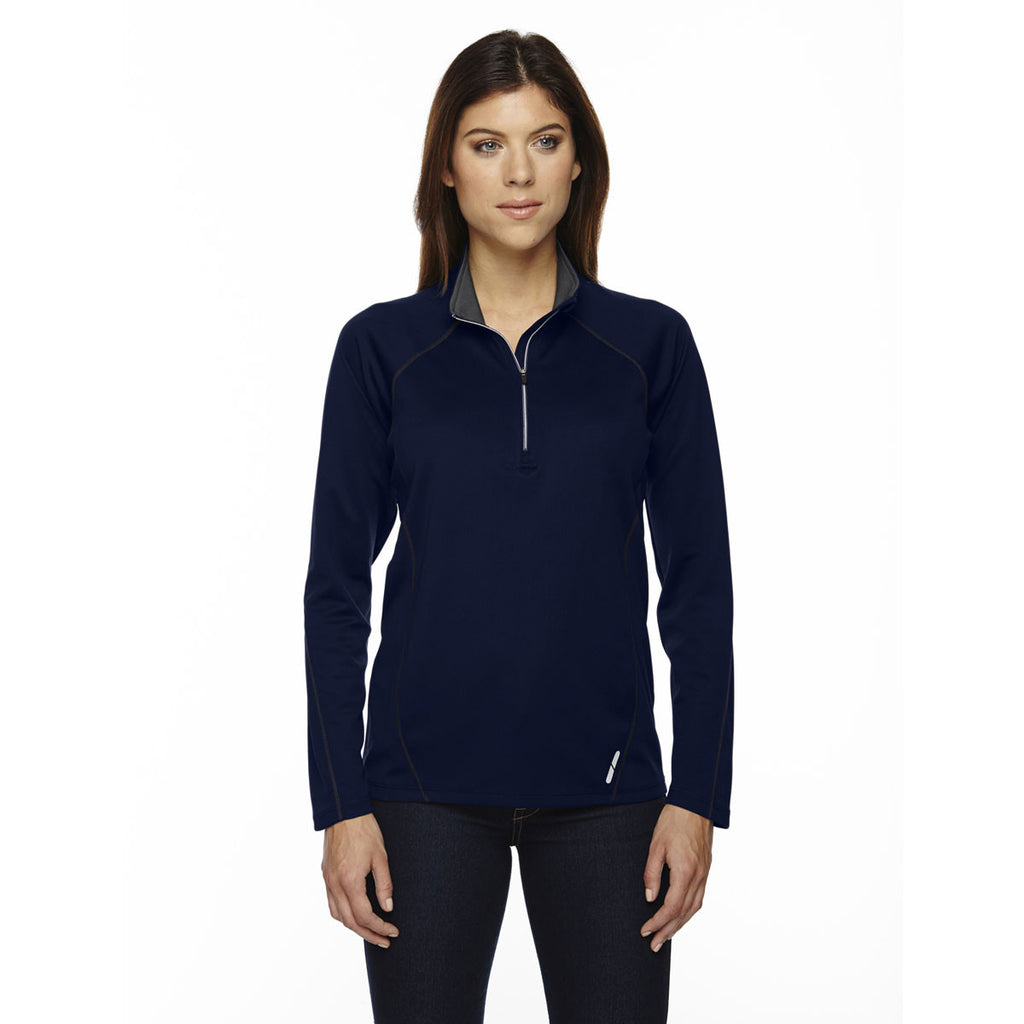 North End Women's Classic Navy Radar Half-Zip Performance Long-Sleeve Top