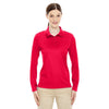 Core 365 Women's Classic Red Pinnacle Performance Long-Sleeve Pique Polo