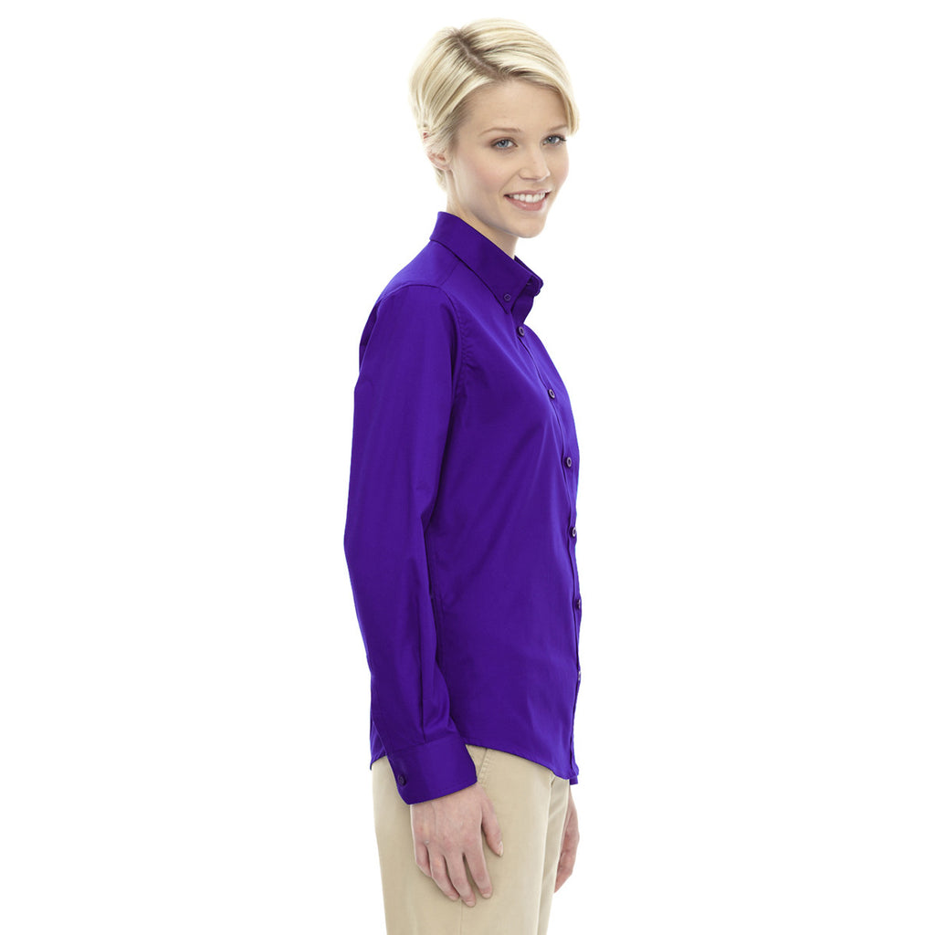 Core 365 Women's Campus Purple Operate Long-Sleeve Twill Shirt