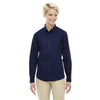 Core 365 Women's Classic Navy Operate Long-Sleeve Twill Shirt