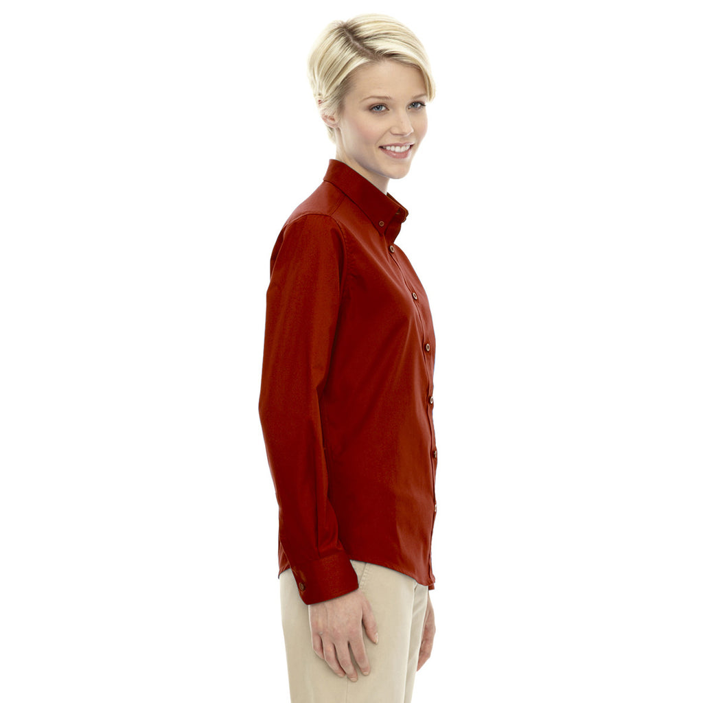 Core 365 Women's Classic Red Operate Long-Sleeve Twill Shirt