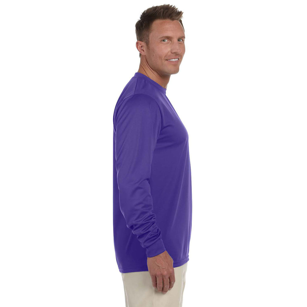 Augusta Sportswear Men's Purple Wicking Long-Sleeve T-Shirt