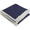 Field & Co. Navy Cambridge Oversized Sherpa Blanket