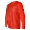 Bayside Men's Bright Orange USA-Made Long Sleeve T-Shirt with Pocket