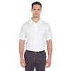 UltraClub Men's White Cool & Dry Mesh Pique Polo