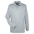 UltraClub Men's Silver Cool & Dry Long-Sleeve Mesh Pique Polo