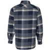 Burnside Men's Indigo Snap Front Long Sleeve Plaid Flannel Shirt