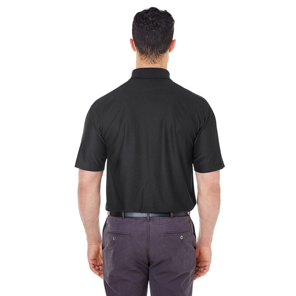 UltraClub Men's Black Cool & Dry Elite Performance Polo