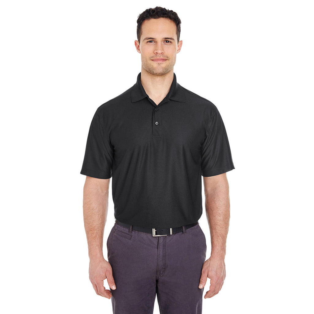 UltraClub Men's Black Cool & Dry Elite Performance Polo