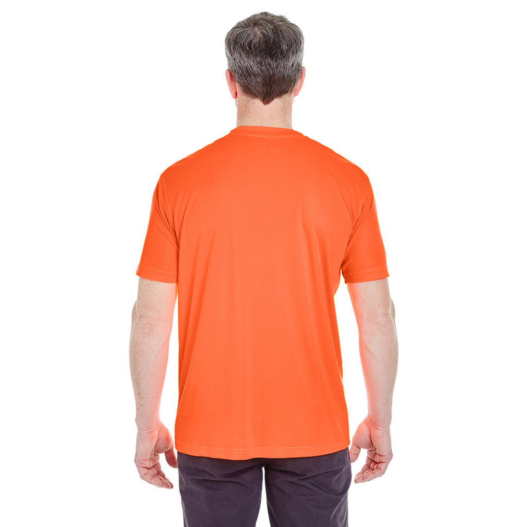 UltraClub Men's Bright Orange Cool & Dry Sport Performance Interlock T-Shirt