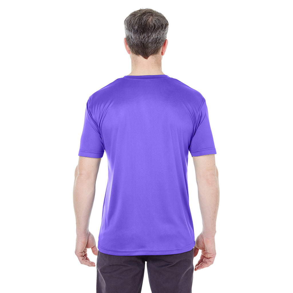 UltraClub Men's Purple Cool & Dry Sport Performance Interlock T-Shirt