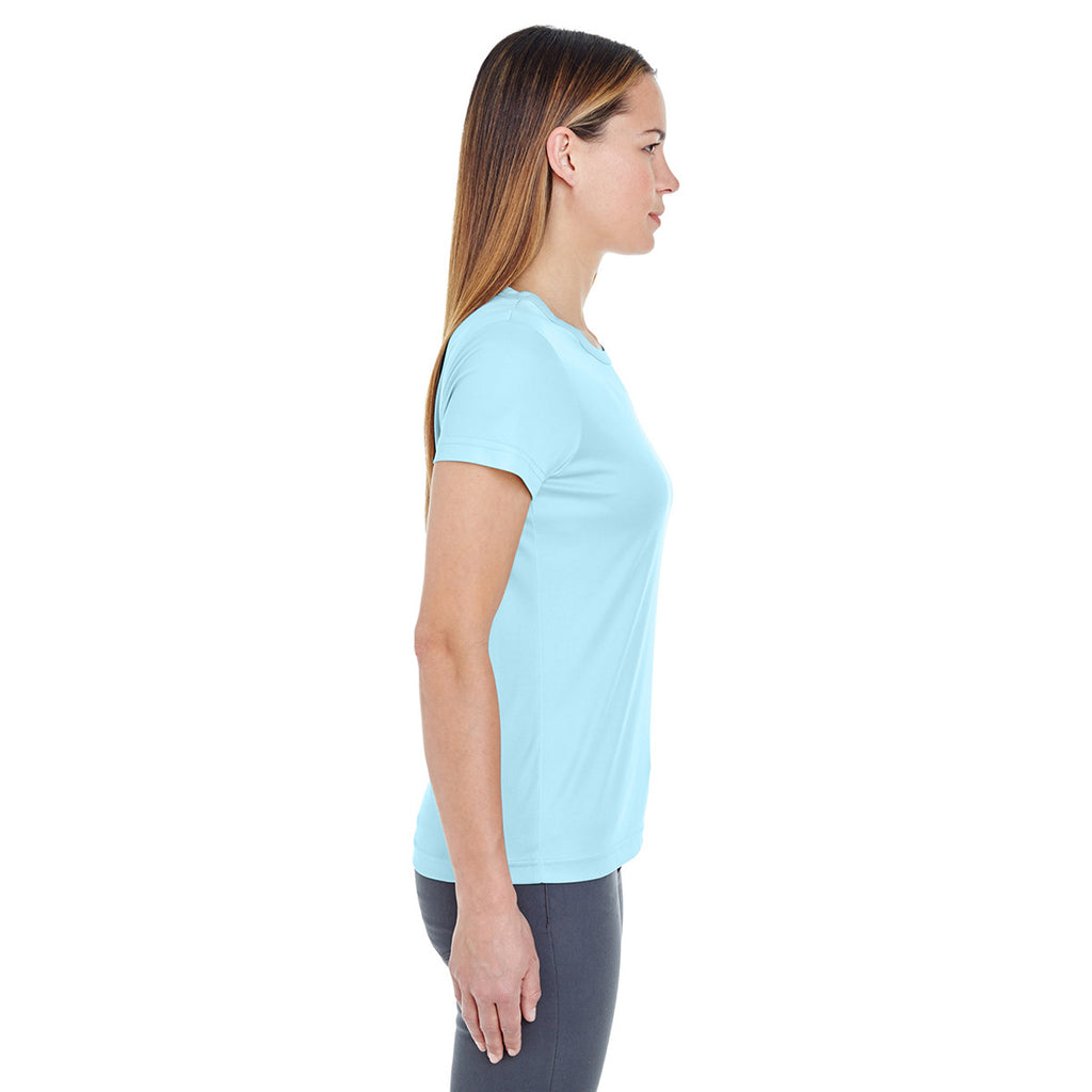 UltraClub Women's Ice Blue Cool & Dry Sport Performance Interlock T-Shirt