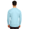 UltraClub Men's Ice Blue Cool & Dry Sport Long-Sleeve Performance Interlock T-Shirt