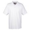 UltraClub Men's White Cool & Dry Sport Performance Interlock Polo