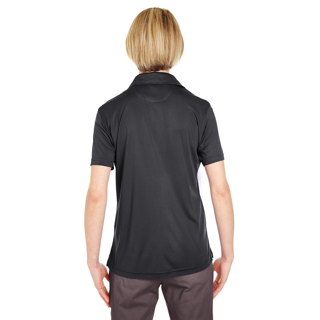 UltraClub Women's Black Cool & Dry Sport Performance Interlock Polo