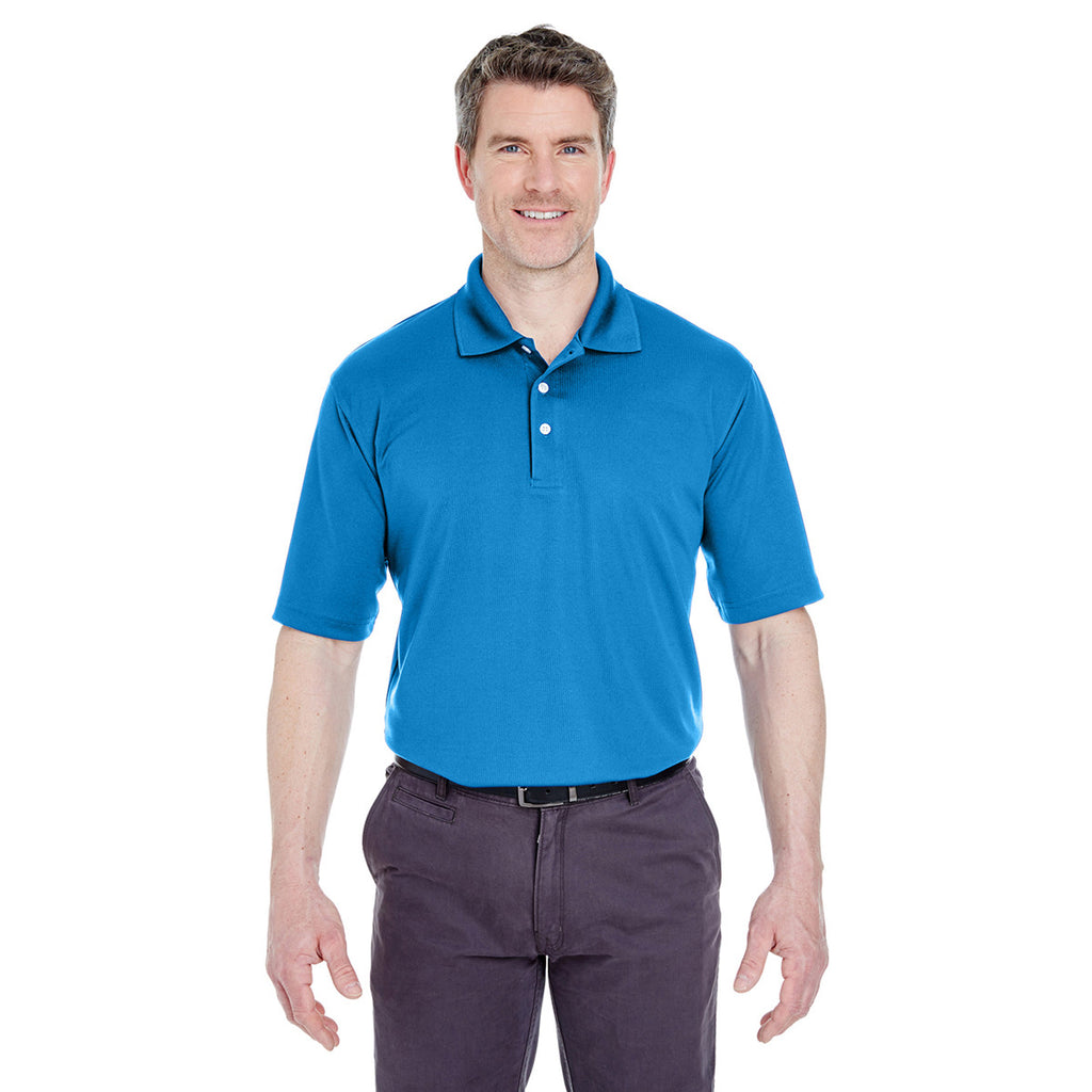 UltraClub Men's Pacific Blue Cool & Dry Stain-Release Performance Polo