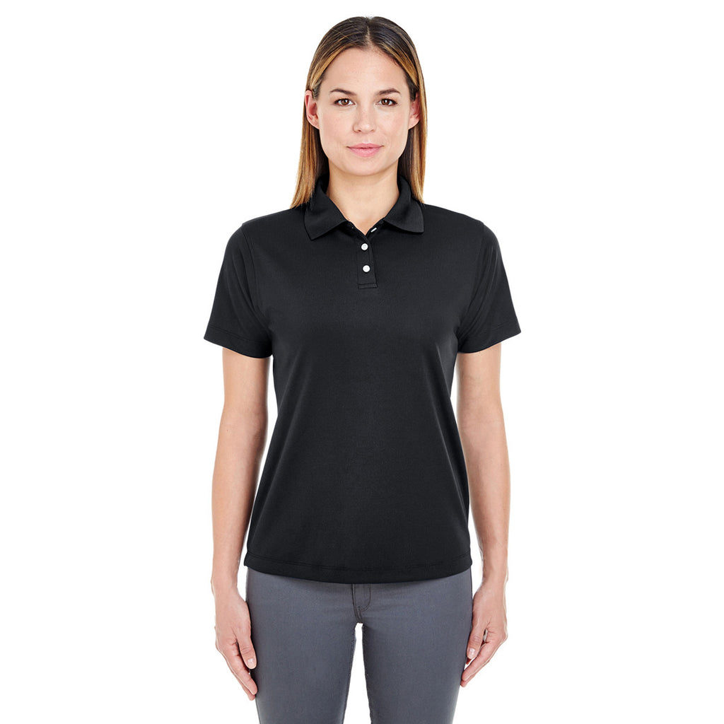 UltraClub Women's Black Cool & Dry Stain-Release Performance Polo