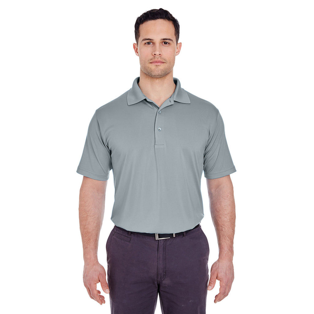 UltraClub Men's Silver Cool & Dry 8 Star Elite Performance Interlock Polo